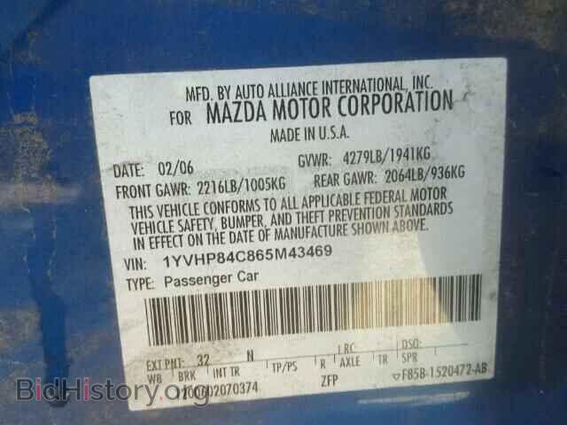 2006 MAZDA 6 - VIN: 1YVHP84C865M43469 - Photo 10