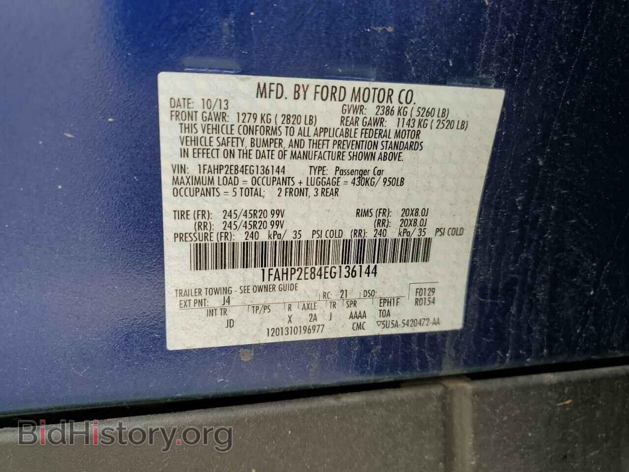 2014 FORD TAURUS - VIN: 1FAHP2E84EG136144 - Фото 13