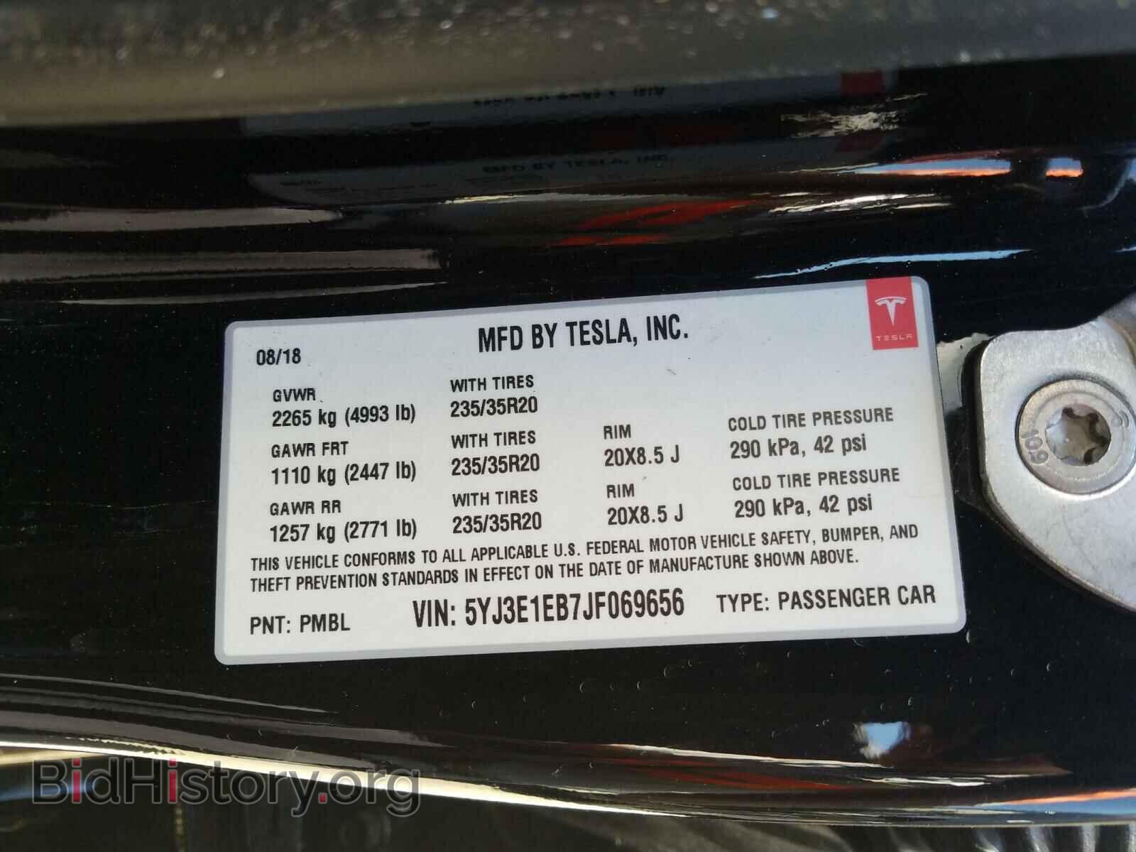 2018 TESLA MODEL 3 - VIN: 5YJ3E1EB7JF069656 - Photo 10
