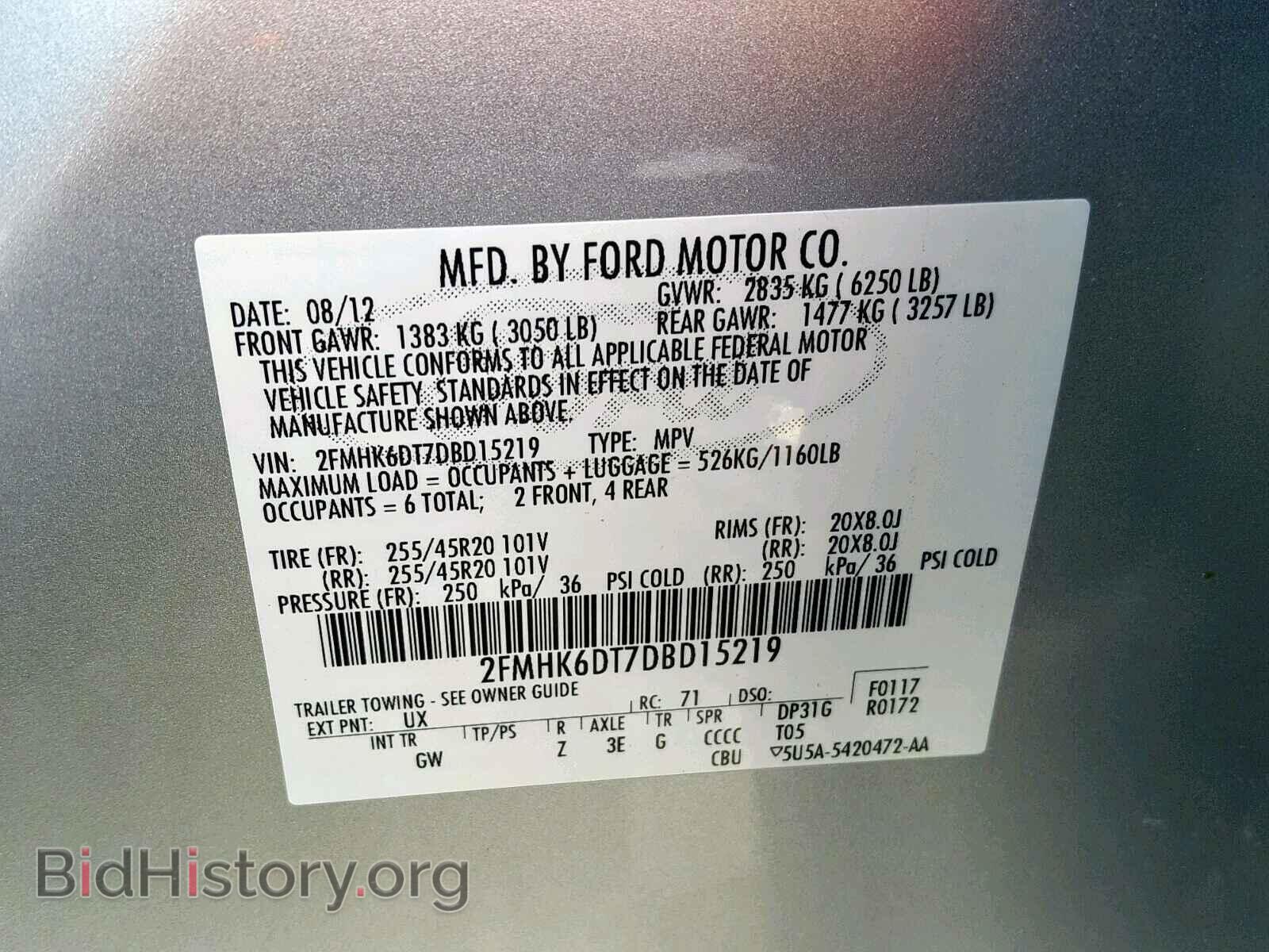 2013 FORD FLEX LIMIT - VIN: 2FMHK6DT7DBD15219 - Фото 10