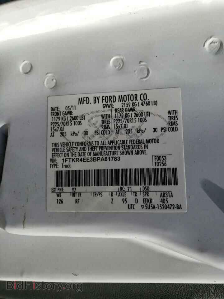 2011 FORD RANGER - VIN: 1FTKR4EE3BPA61783 - Фото 10