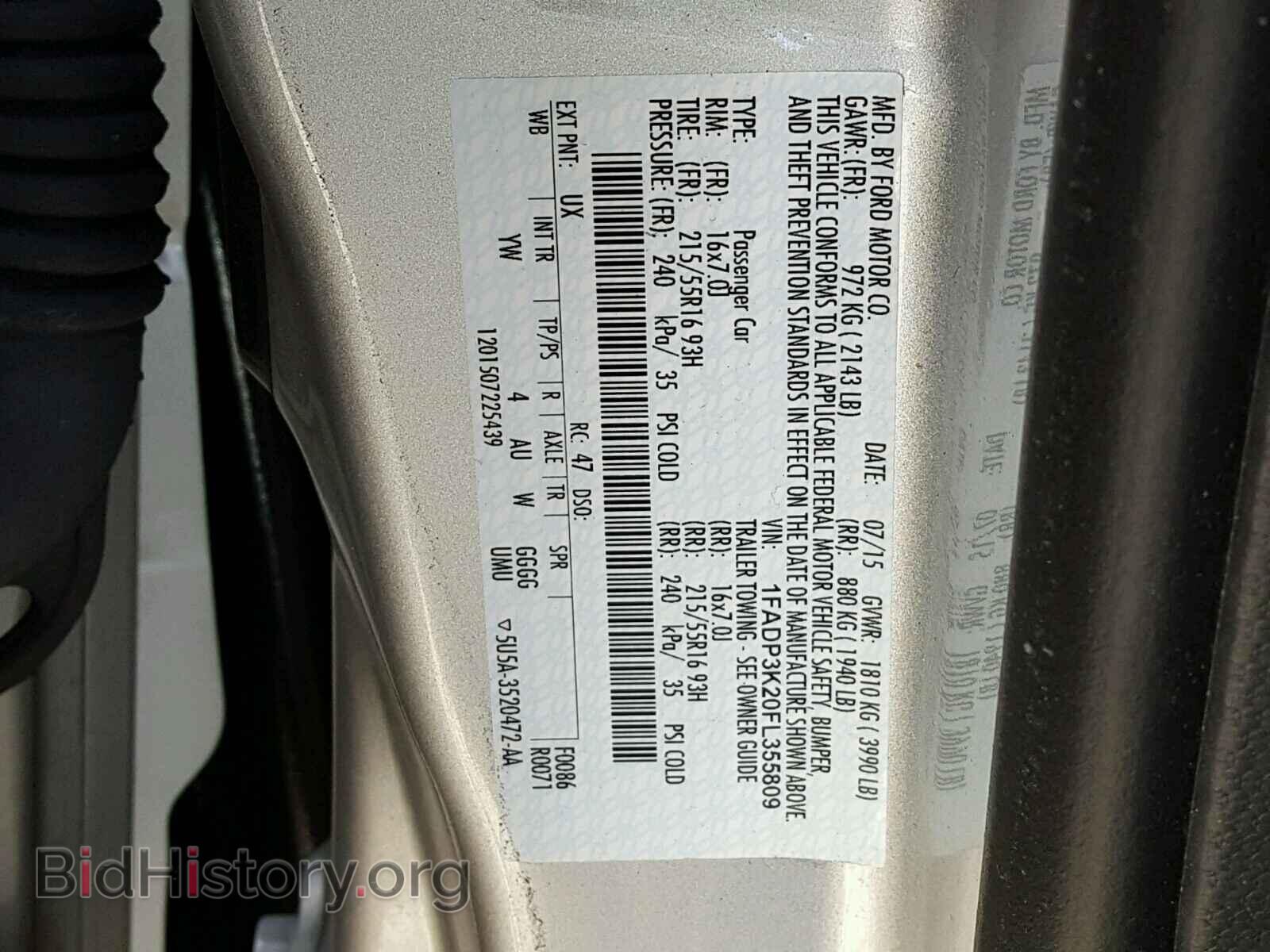 2015 FORD FOCUS - VIN: 1FADP3K20FL355809 - Фото 10