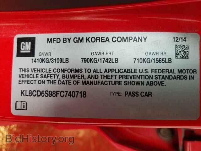 2015 CHEVROLET SPARK - VIN: KL8CD6S98FC740718 - Фото 10