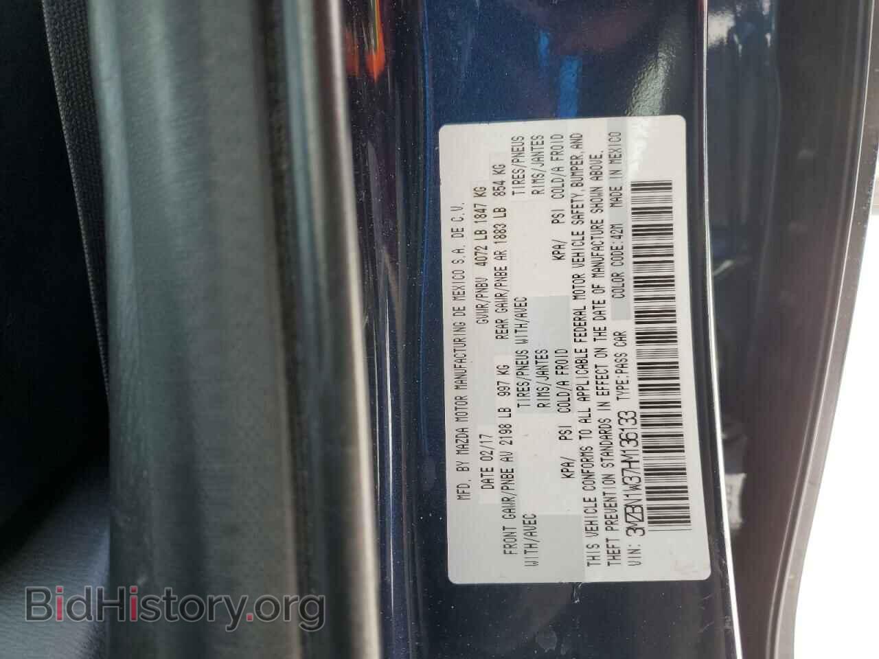 2017 MAZDA 3 - VIN: 3MZBN1W37HM136133 - Фото 12