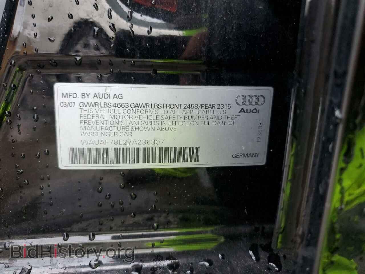 2007 AUDI A4 - VIN: WAUAF78E27A236307 - Photo 12