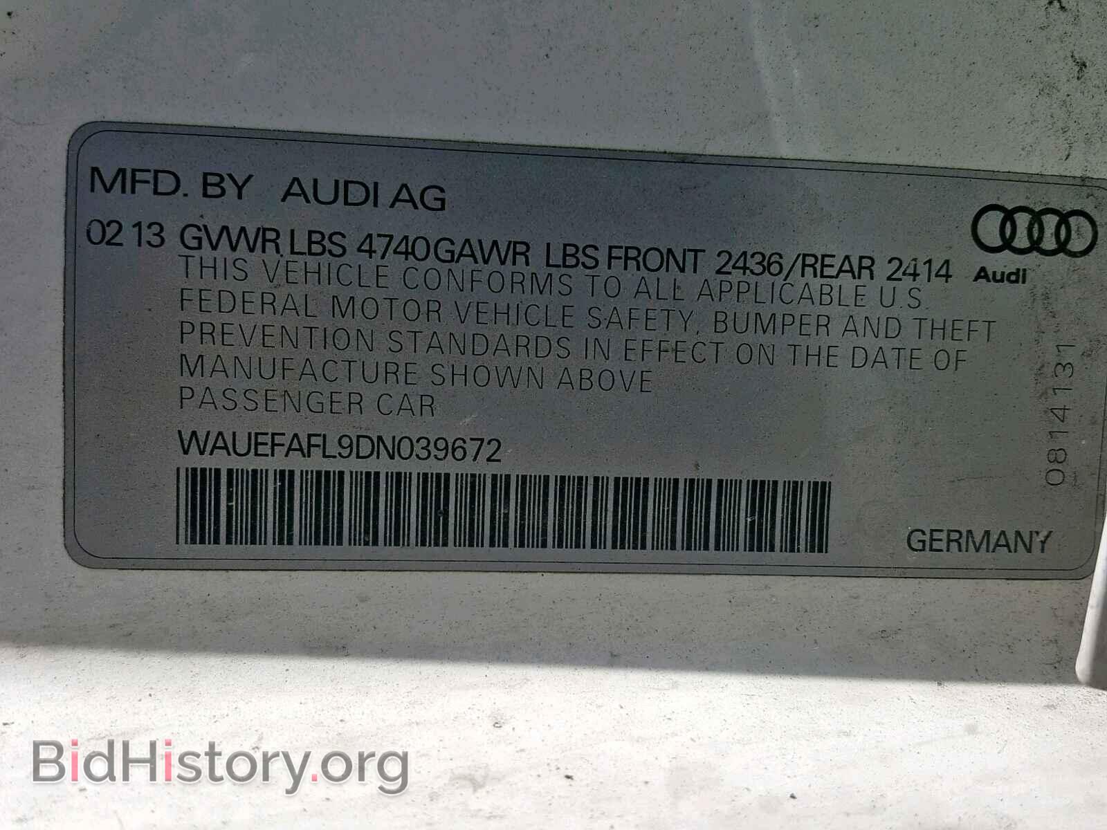 2013 AUDI A4 - VIN: WAUEFAFL9DN039672 - Photo 10