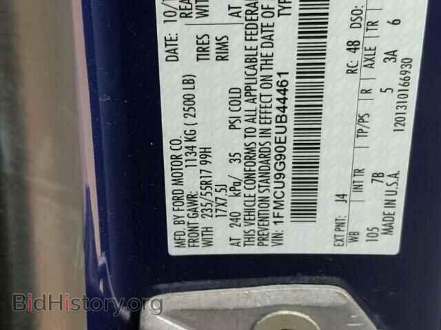2014 FORD ESCAPE - VIN: 1FMCU9G90EUB44461 - Фото 10