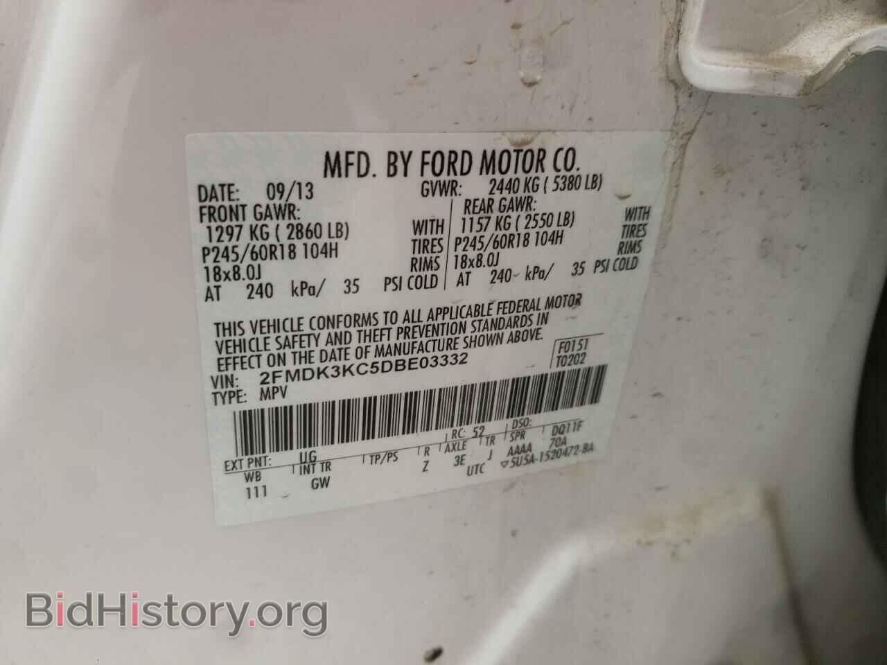 2013 FORD EDGE - VIN: 2FMDK3KC5DBE03332 - Photo 10