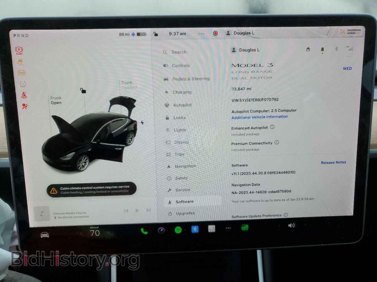 2018 TESLA MODEL 3 - VIN: 5YJ3E1EB9JF070792 - Фото 9