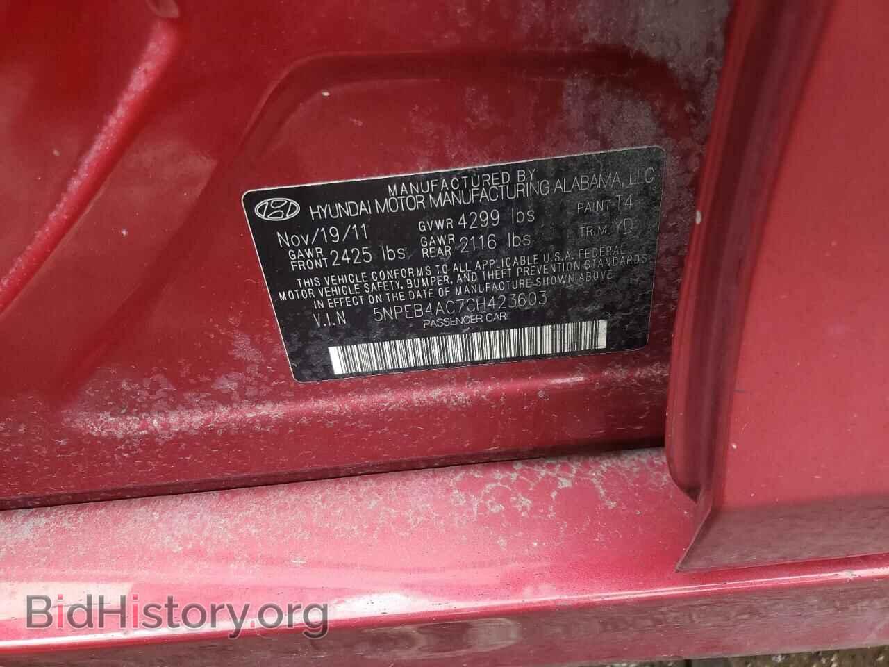 2012 HYUNDAI SONATA - VIN: 5NPEB4AC7CH423603 - Фото 10