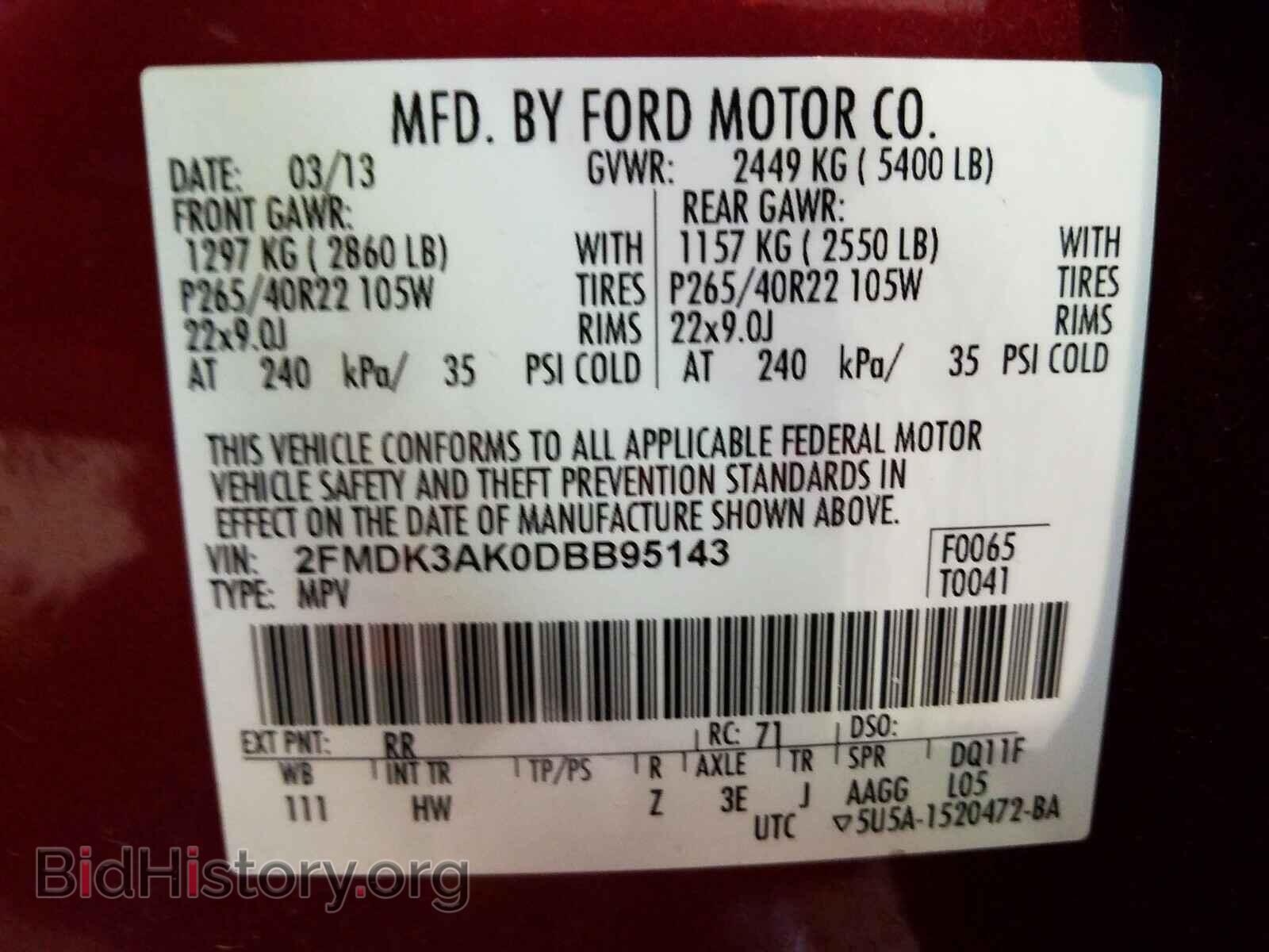 2013 FORD EDGE - VIN: 2FMDK3AK0DBB95143 - Фото 10