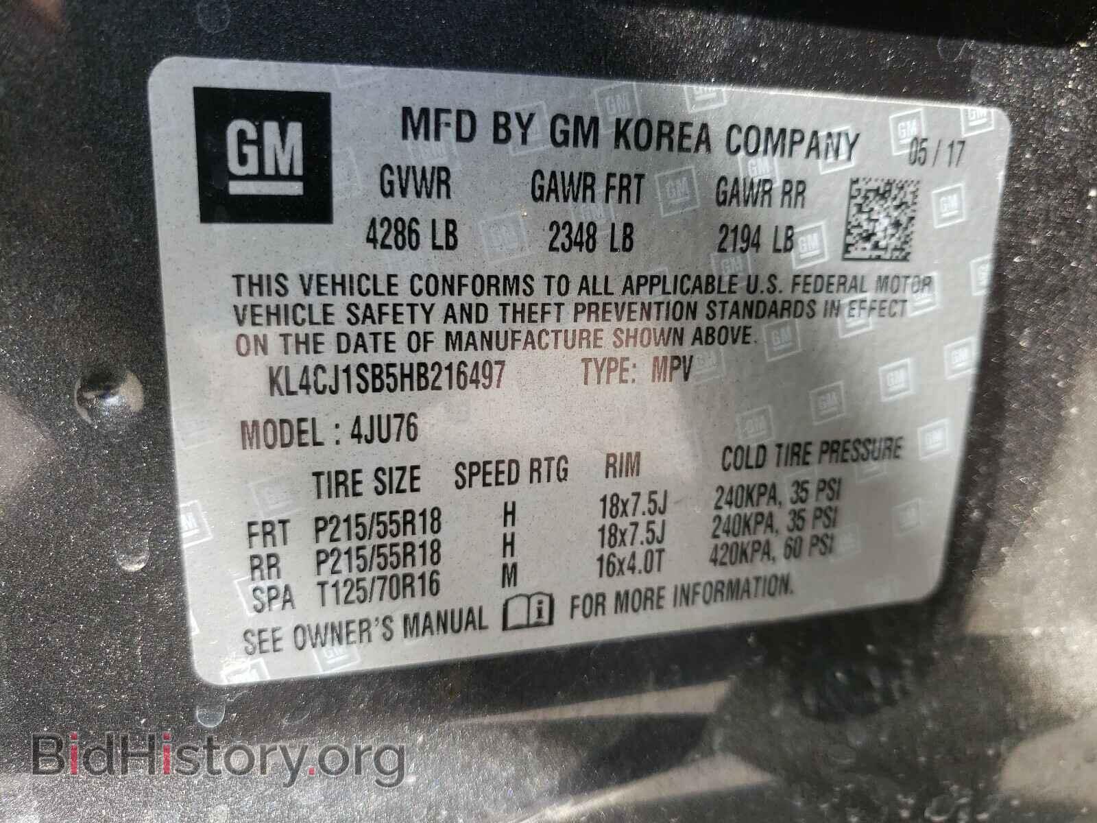 2017 BUICK ENCORE - VIN: KL4CJ1SB5HB216497 - Photo 10