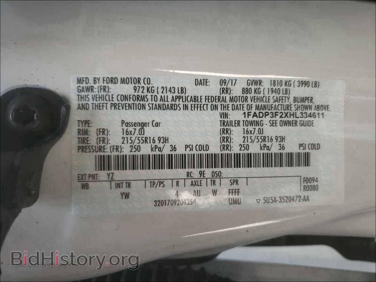 2017 FORD FOCUS - VIN: 1FADP3F2XHL334611 - Фото 10