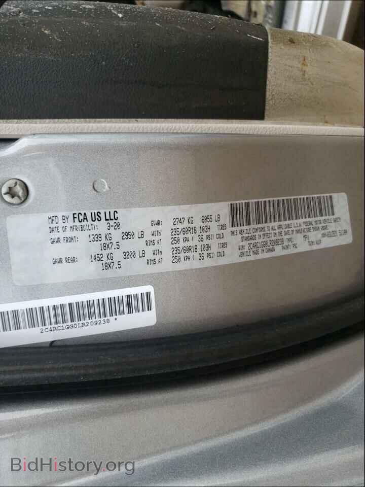 2020 CHRYSLER PACIFICA - VIN: 2C4RC1GG0LR209238 - Photo 10