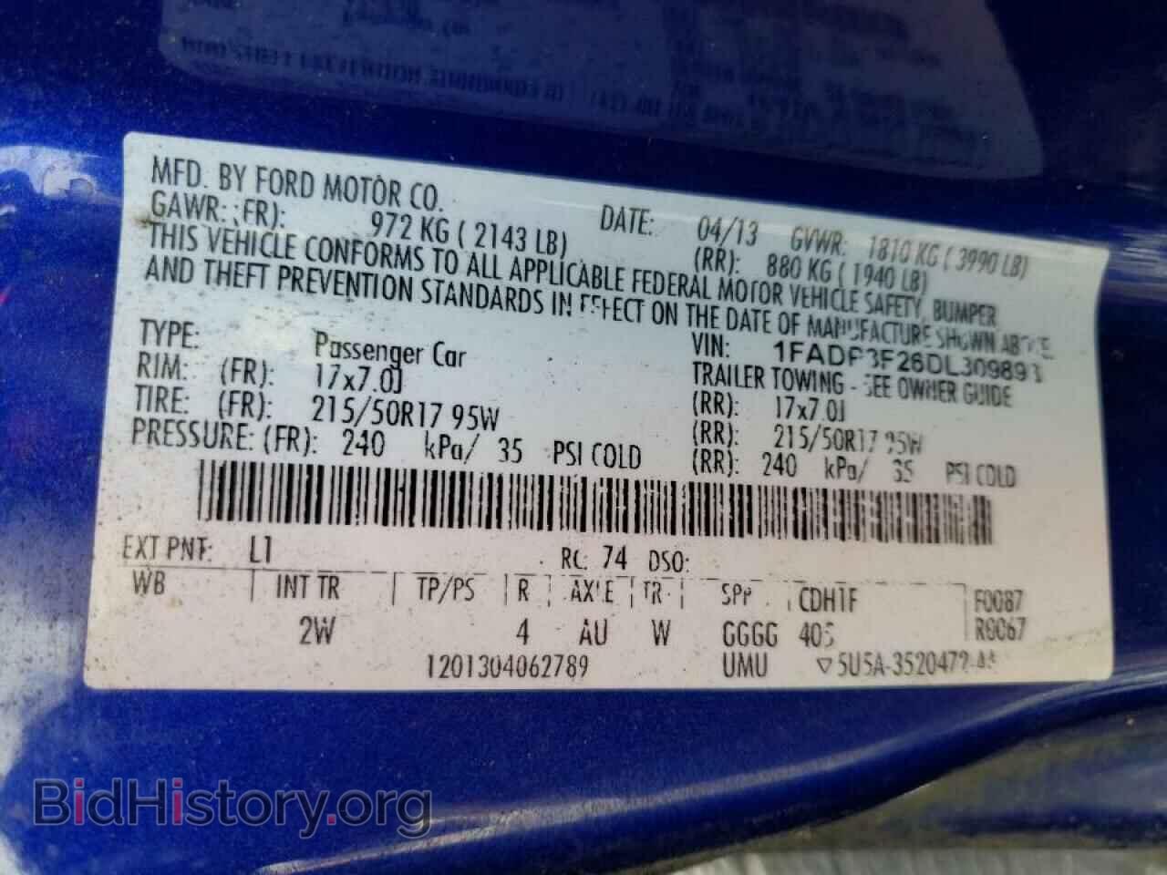 2013 FORD FOCUS - VIN: 1FADP3F26DL309893 - Фото 12