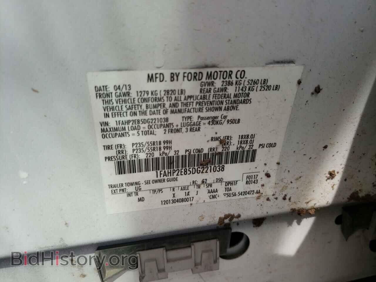 2013 FORD TAURUS - VIN: 1FAHP2E85DG221038 - Photo 10