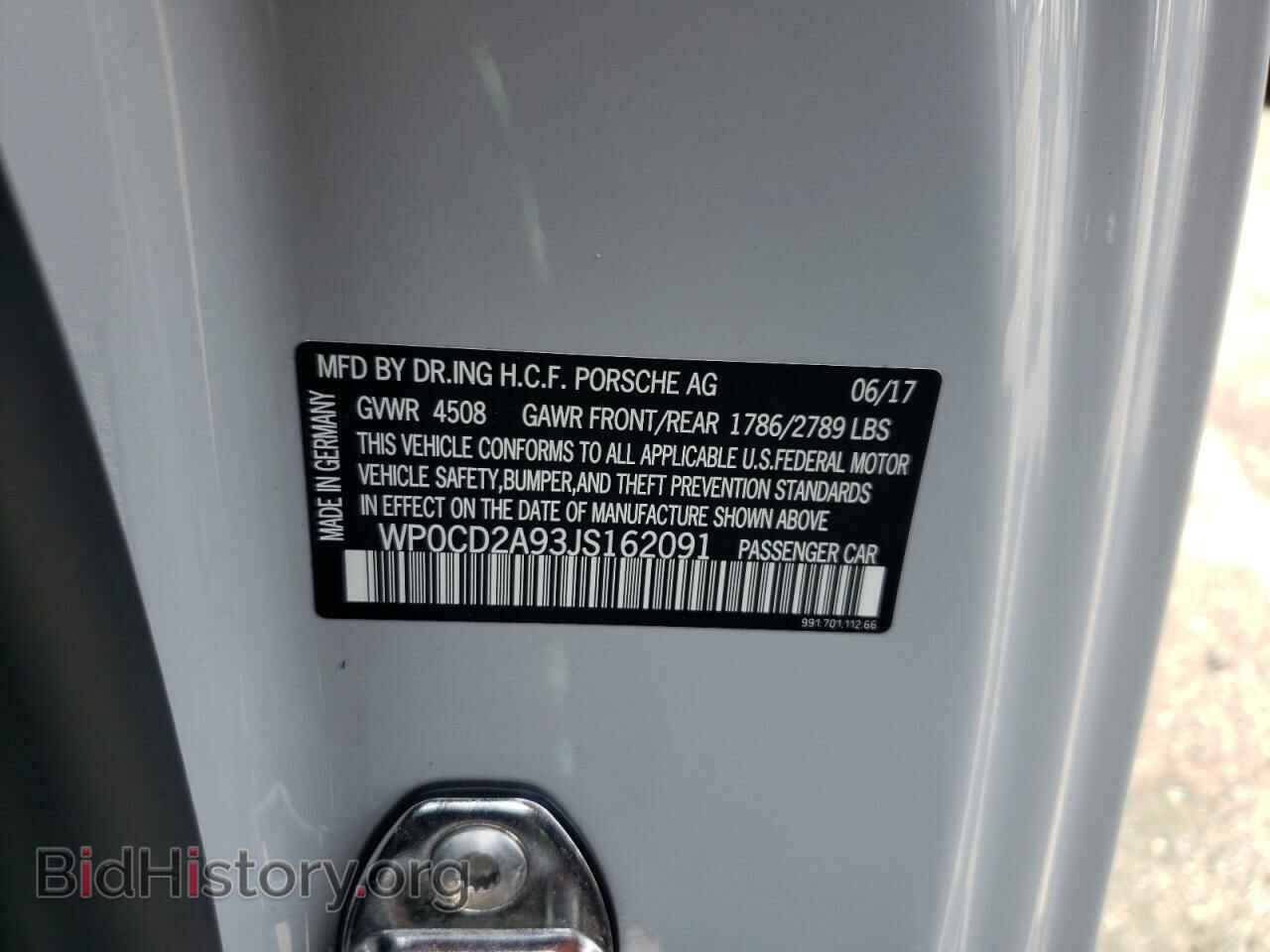 2018 PORSCHE 911 - VIN: WP0CD2A93JS162091 - Фото 10
