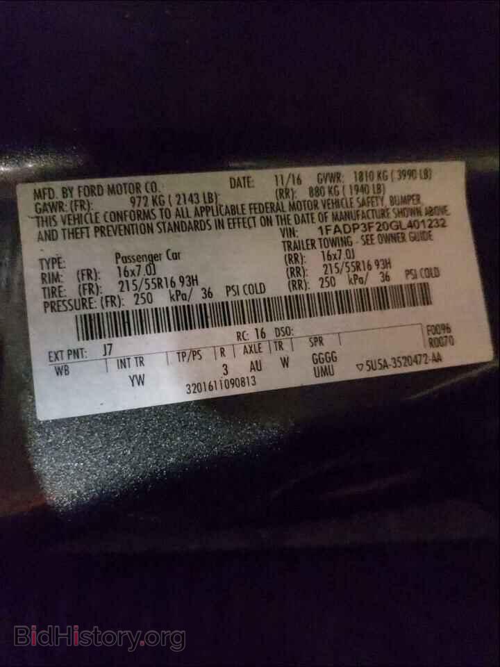 2016 FORD FOCUS - VIN: 1FADP3F20GL401232 - Фото 10