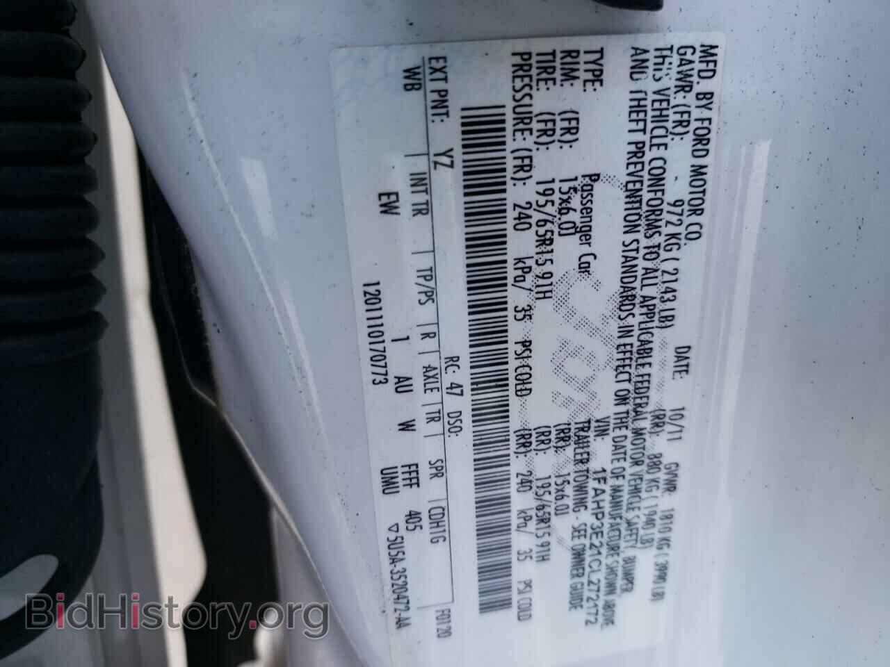 2012 FORD FOCUS - VIN: 1FAHP3E21CL272172 - Фото 10