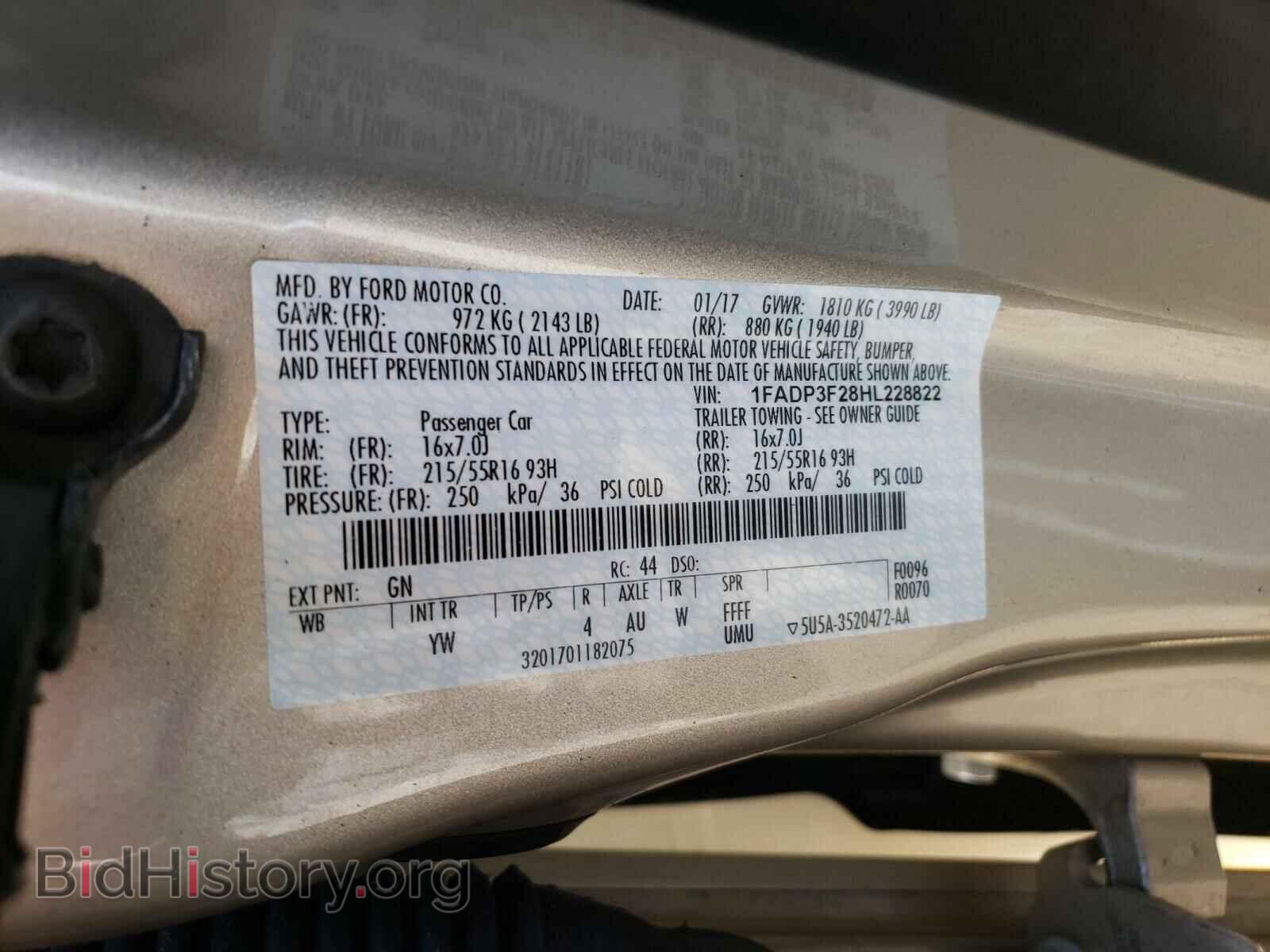 2017 FORD FOCUS - VIN: 1FADP3F28HL228822 - Photo 10