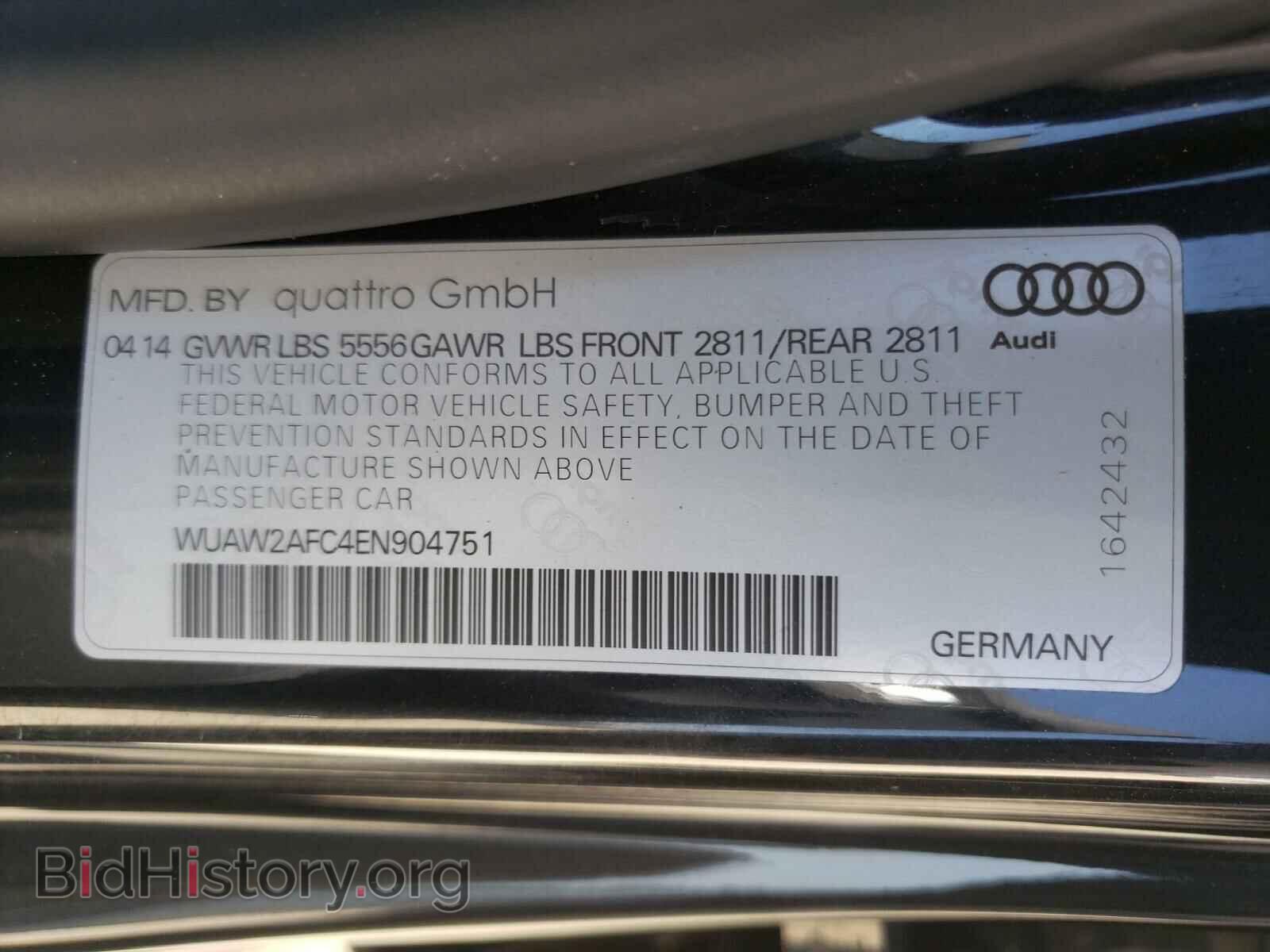 2014 AUDI S7/RS7 - VIN: WUAW2AFC4EN904751 - Фото 10