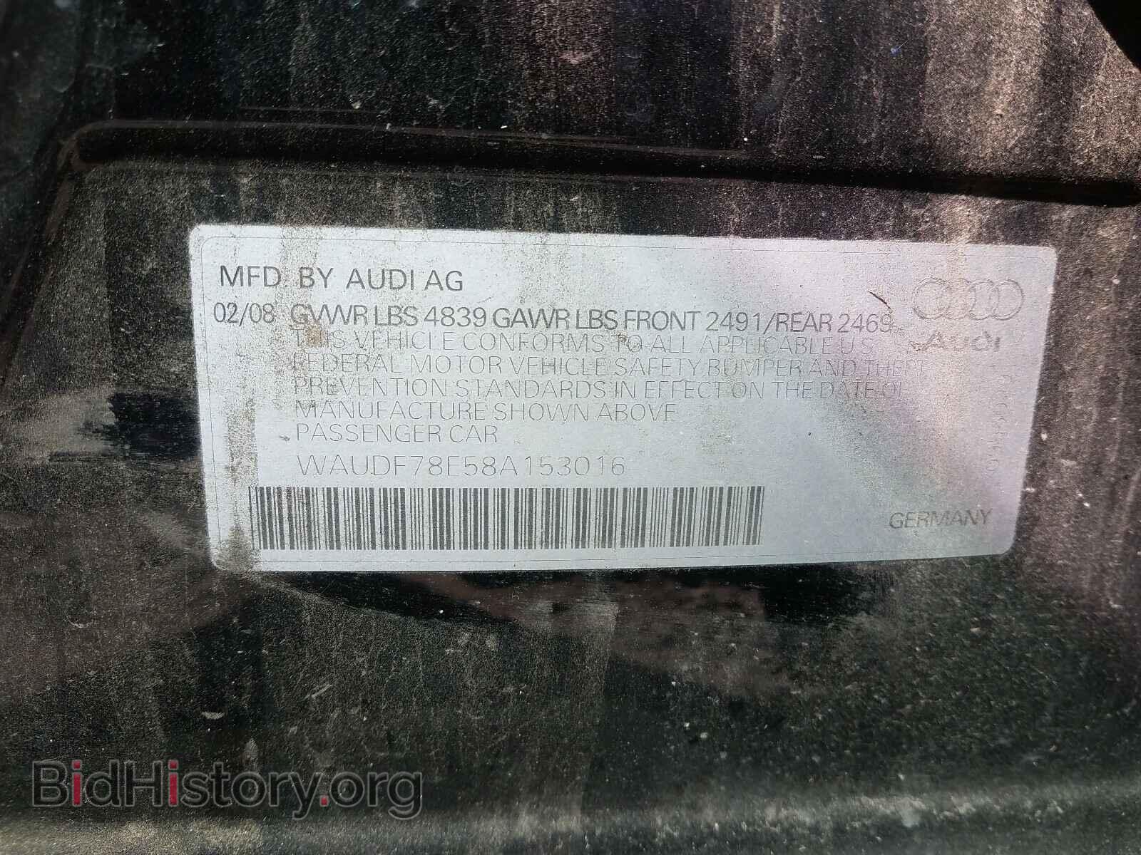 2008 AUDI A4 - VIN: WAUDF78E58A153016 - Фото 10