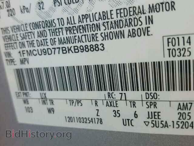 2011 FORD ESCAPE - VIN: 1FMCU9D77BKB98883 - Photo 9
