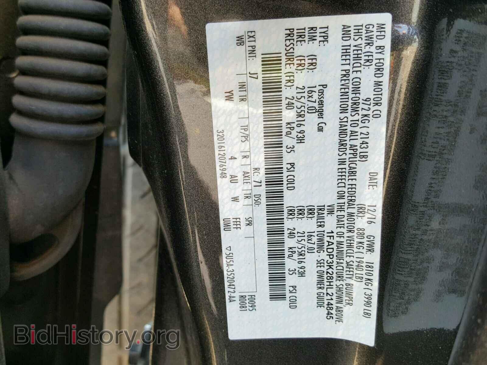 2017 FORD FOCUS - VIN: 1FADP3K28HL214845 - Фото 10