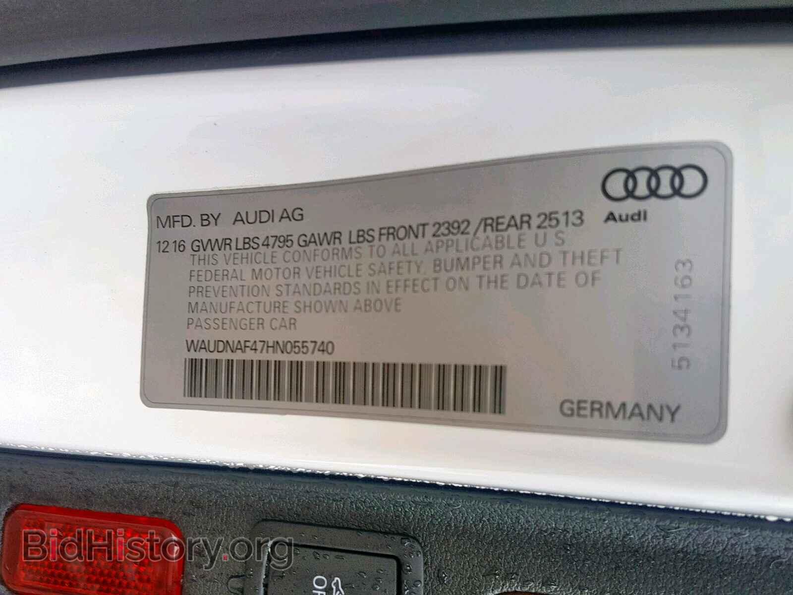 2017 AUDI A4 - VIN: WAUDNAF47HN055740 - Photo 10