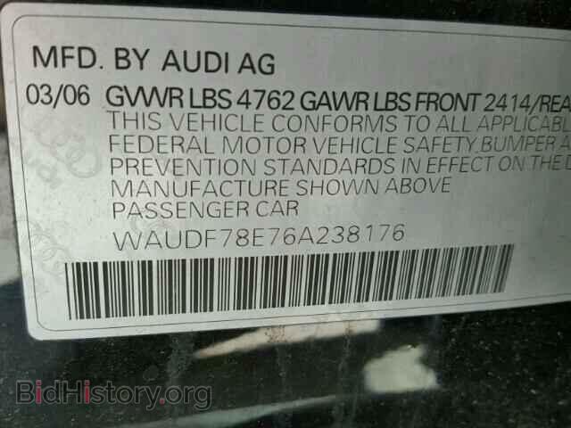 2006 AUDI A4 - VIN: WAUDF78E76A238176 - Фото 10
