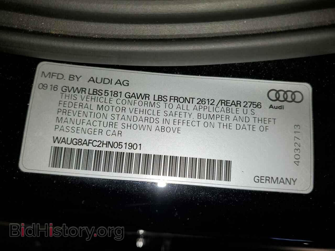 2017 AUDI A6 - VIN: WAUG8AFC2HN051901 - Photo 12