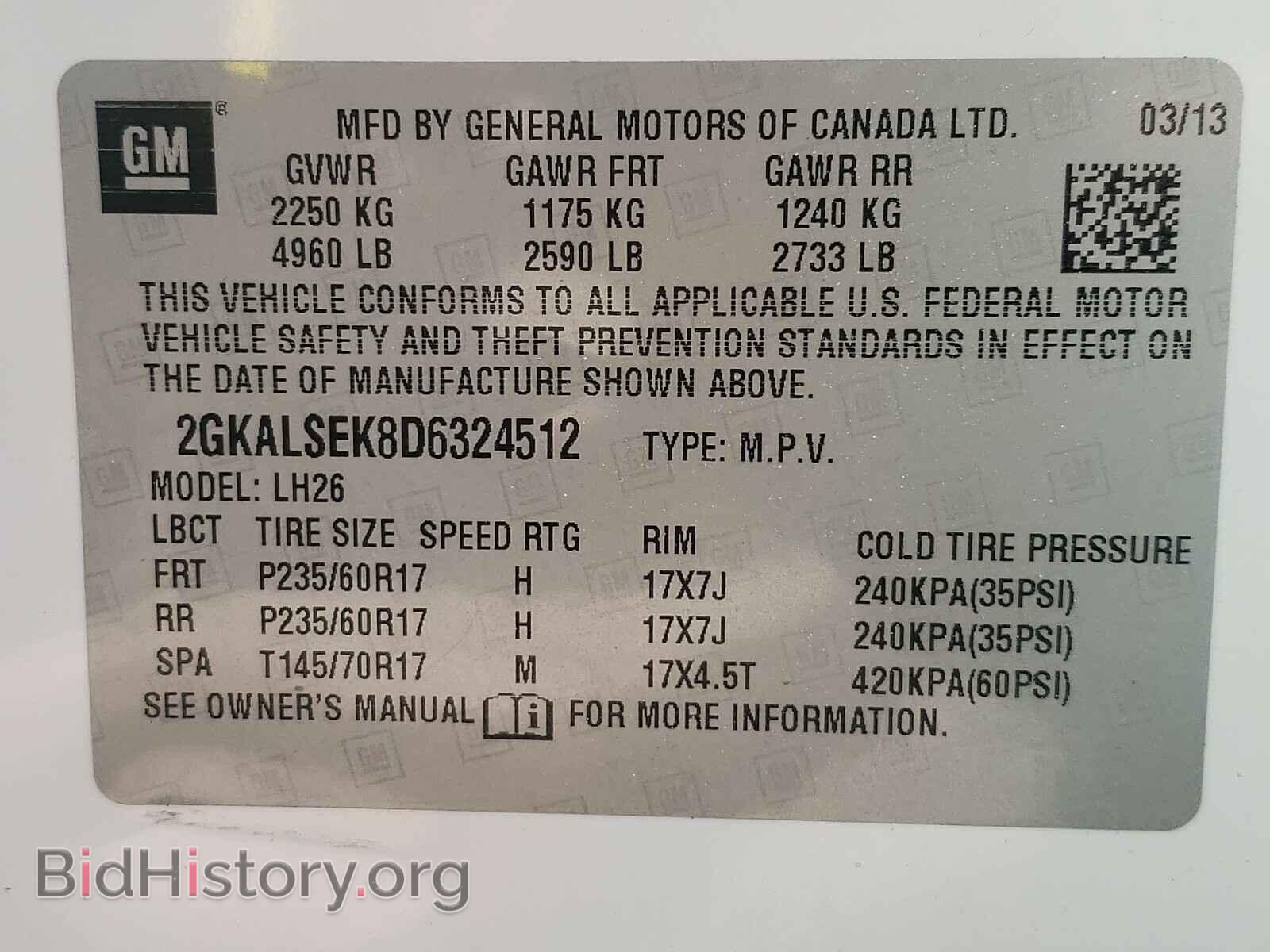 2013 GMC TERRAIN - VIN: 2GKALSEK8D6324512 - Фото 10