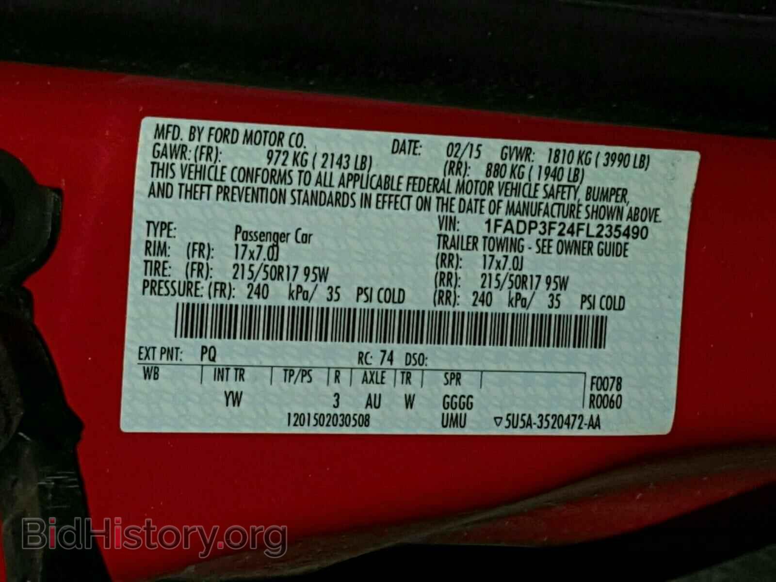 2015 FORD FOCUS - VIN: 1FADP3F24FL235490 - Фото 10