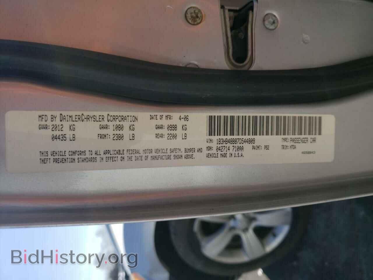 2007 DODGE CALIBER - VIN: 1B3HB48B87D544809 - Photo 10