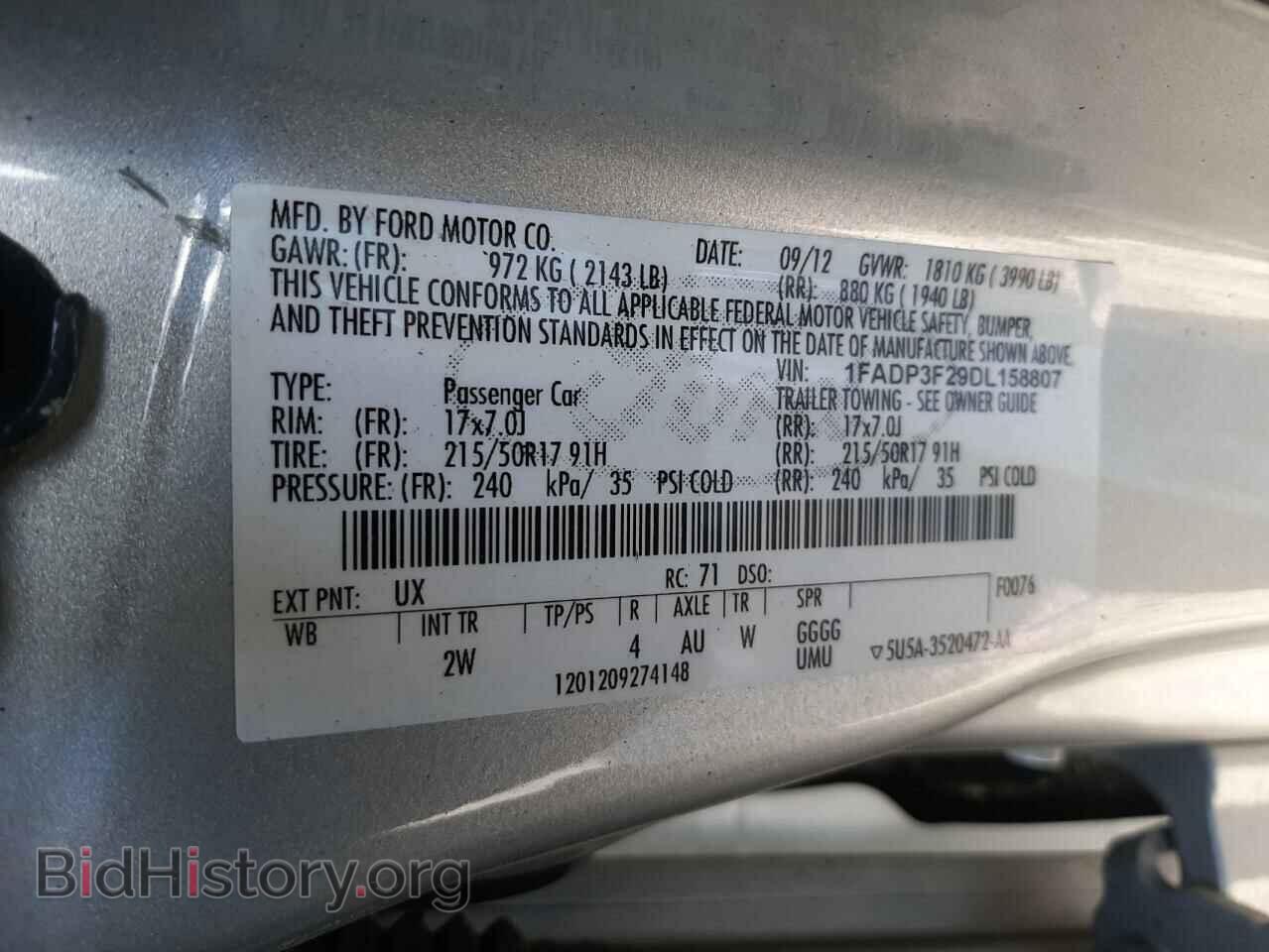 2013 FORD FOCUS - VIN: 1FADP3F29DL158807 - Фото 10