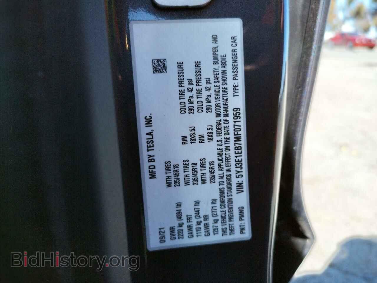 2021 TESLA MODEL 3 - VIN: 5YJ3E1EB7MF071959 - Photo 10