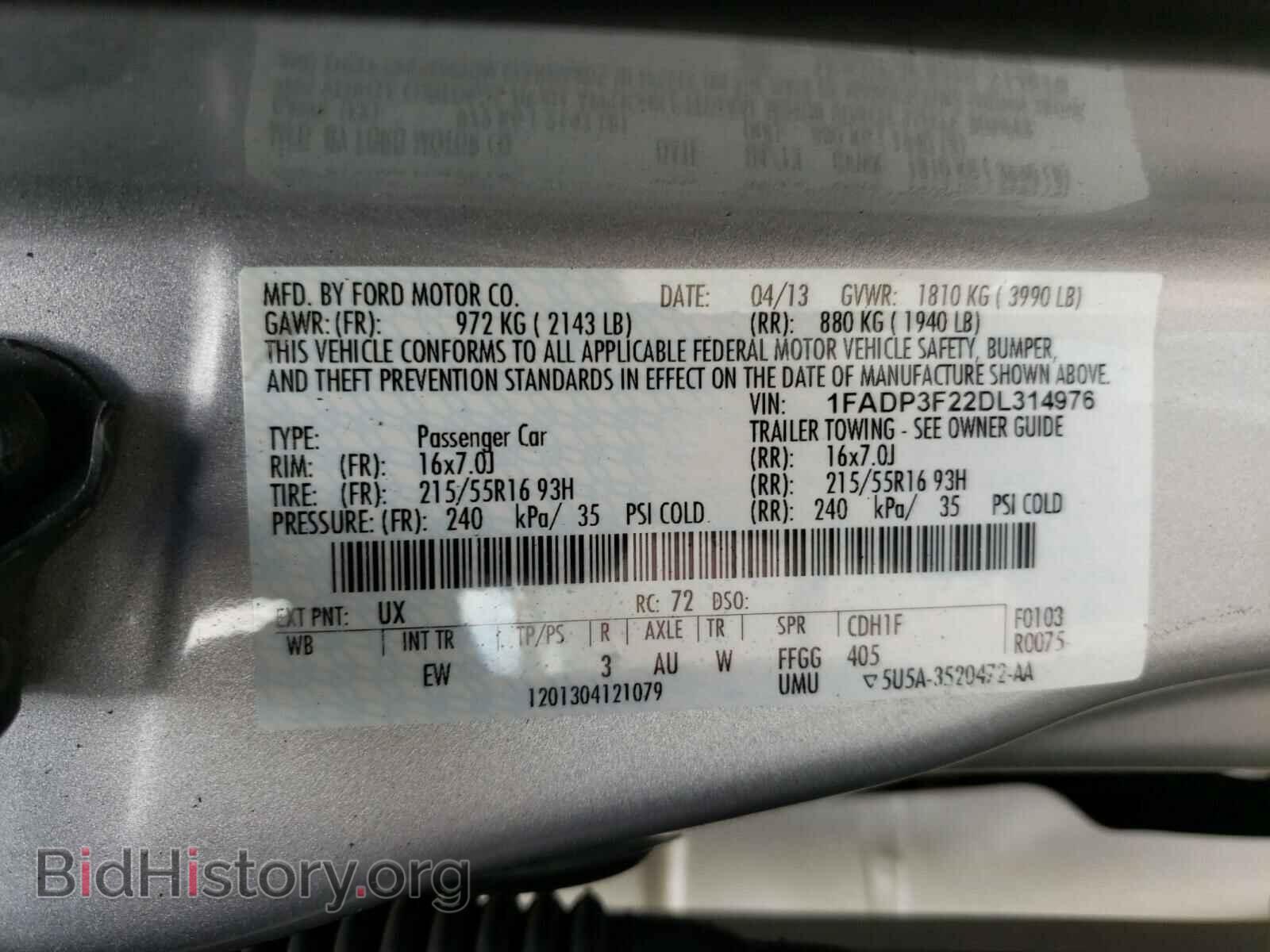 2013 FORD FOCUS - VIN: 1FADP3F22DL314976 - Photo 10