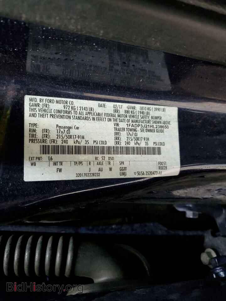 2017 FORD FOCUS - VIN: 1FADP3J21HL238650 - Фото 13