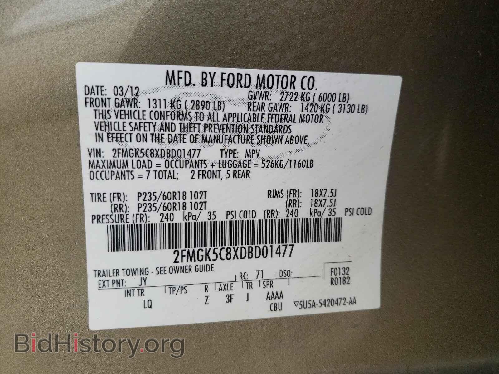 2013 FORD FLEX - VIN: 2FMGK5C8XDBD01477 - Photo 10