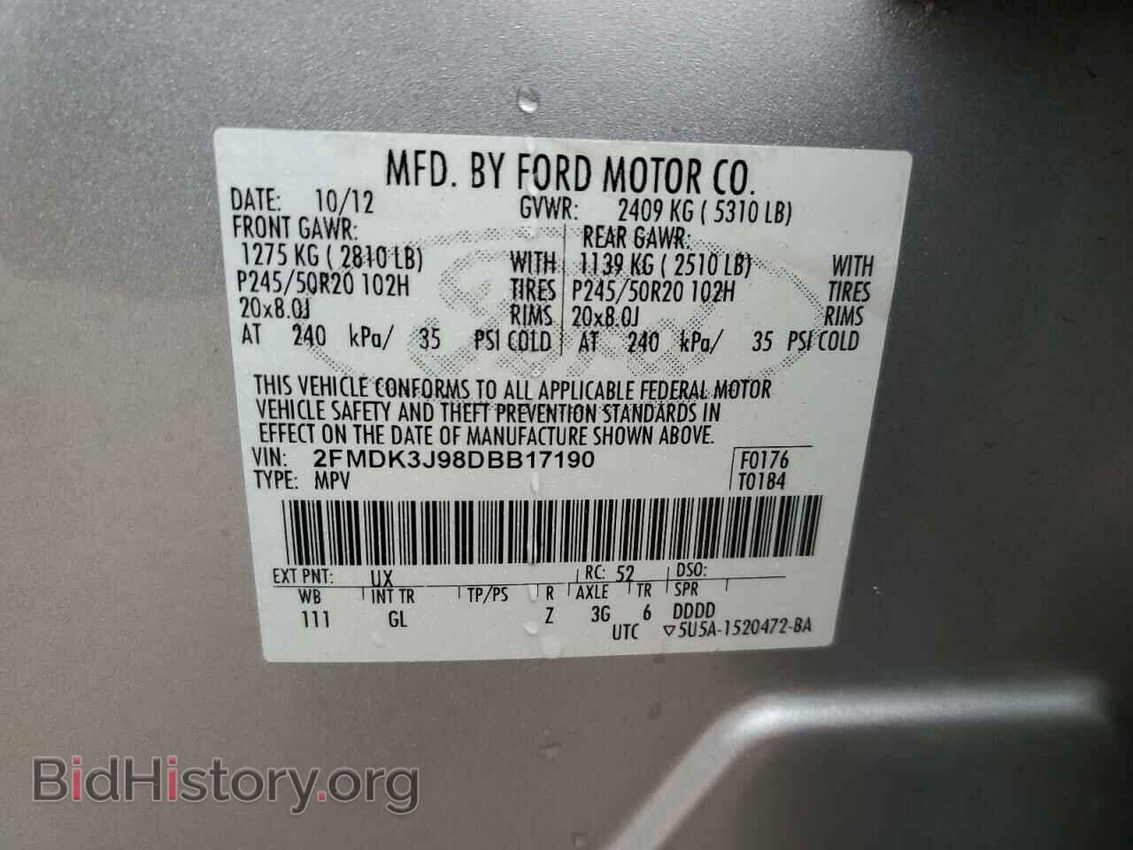 2013 FORD EDGE - VIN: 2FMDK3J98DBB17190 - Photo 13