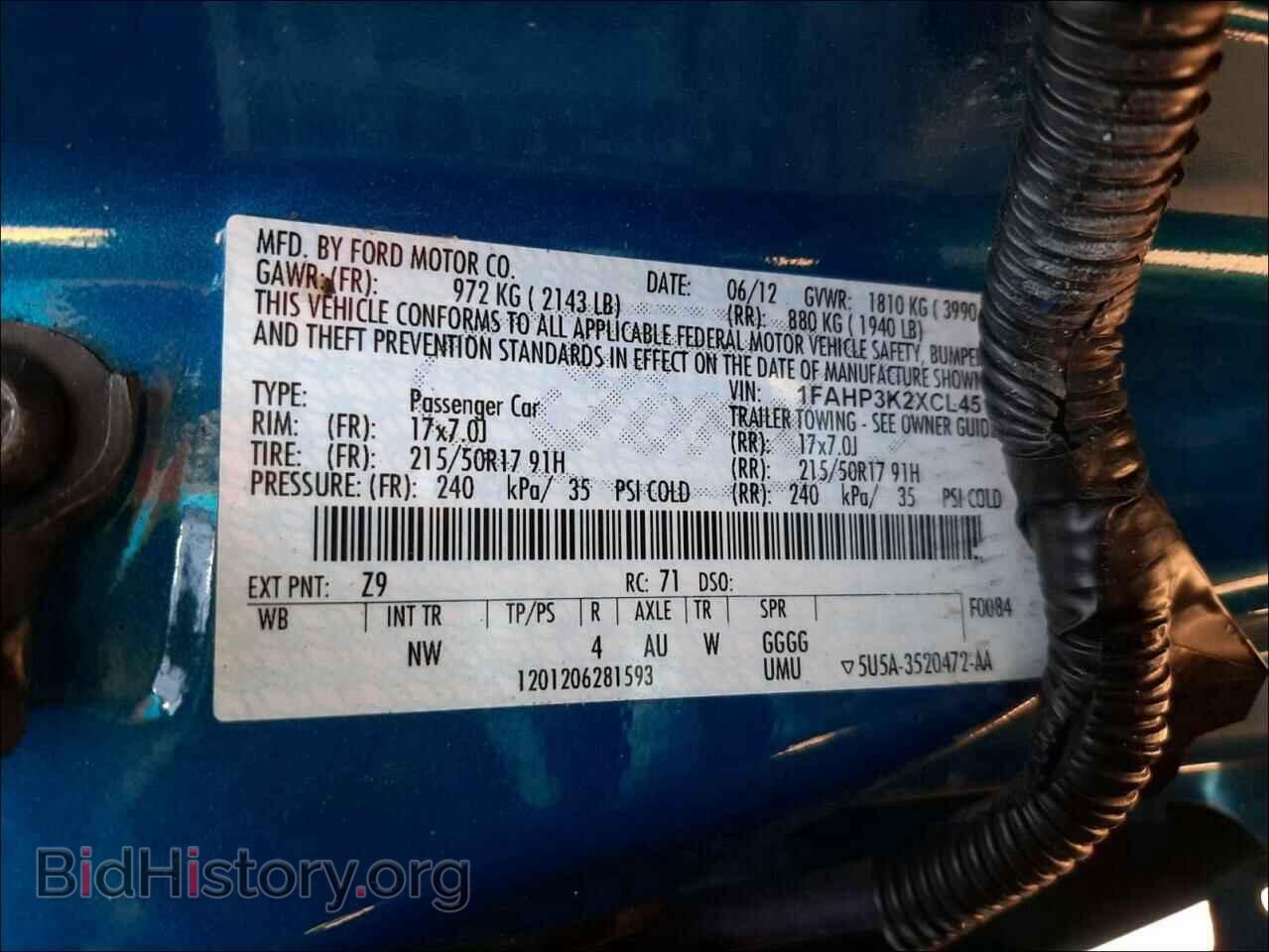 2012 FORD FOCUS - VIN: 1FAHP3K2XCL451945 - Photo 10