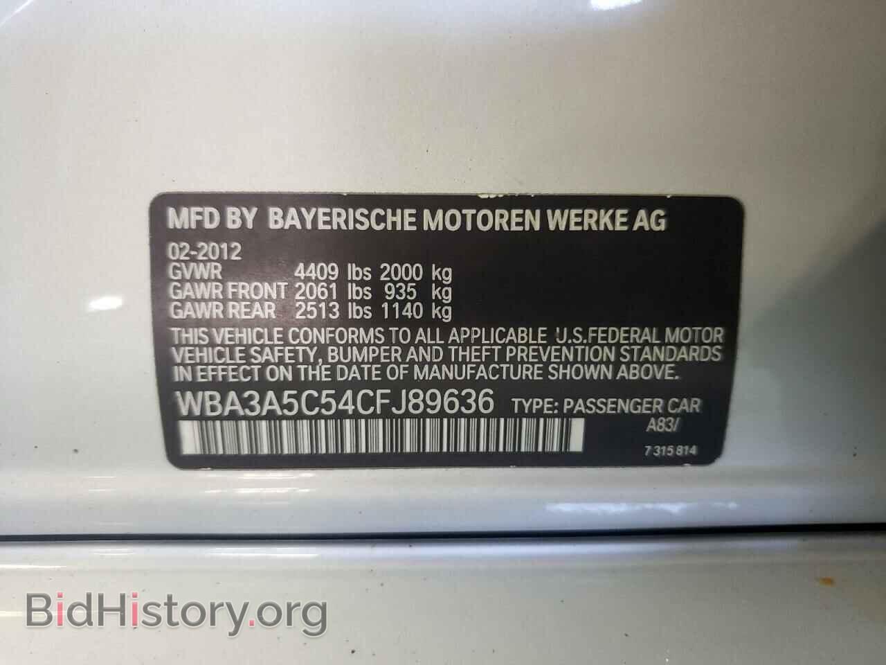 2012 BMW 3 SERIES - VIN: WBA3A5C54CFJ89636 - Фото 10