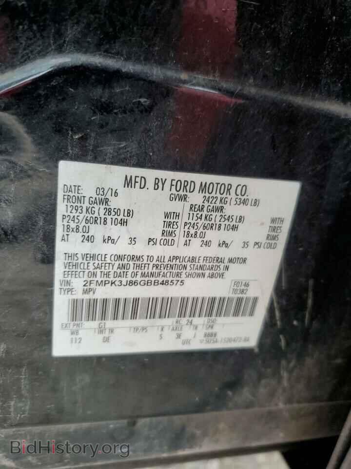 2016 FORD EDGE - VIN: 2FMPK3J86GBB48575 - Photo 10