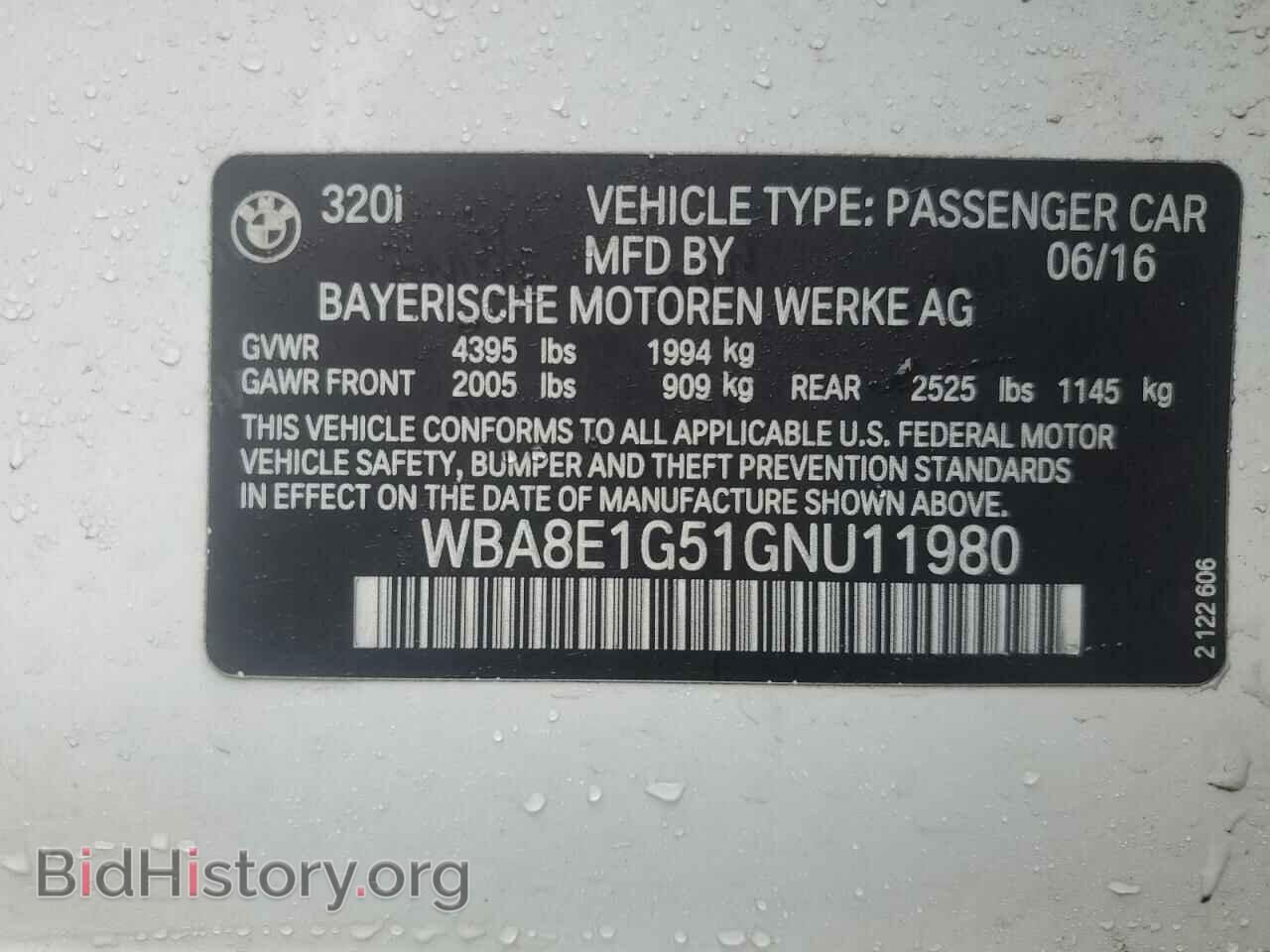 2016 BMW 3 SERIES - VIN: WBA8E1G51GNU11980 - Фото 12