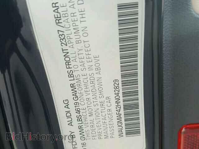2017 AUDI A4 - VIN: WAUGMAF42HN042829 - Photo 10