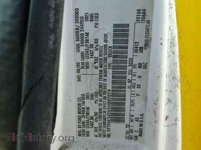 2000 FORD ECONOLINE - VIN: 1FTNE2425YHB87019 - Фото 9