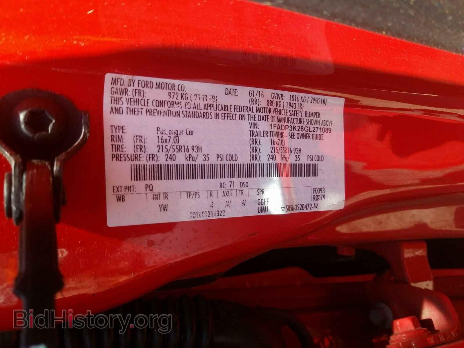2016 FORD FOCUS - VIN: 1FADP3K28GL271089 - Фото 10
