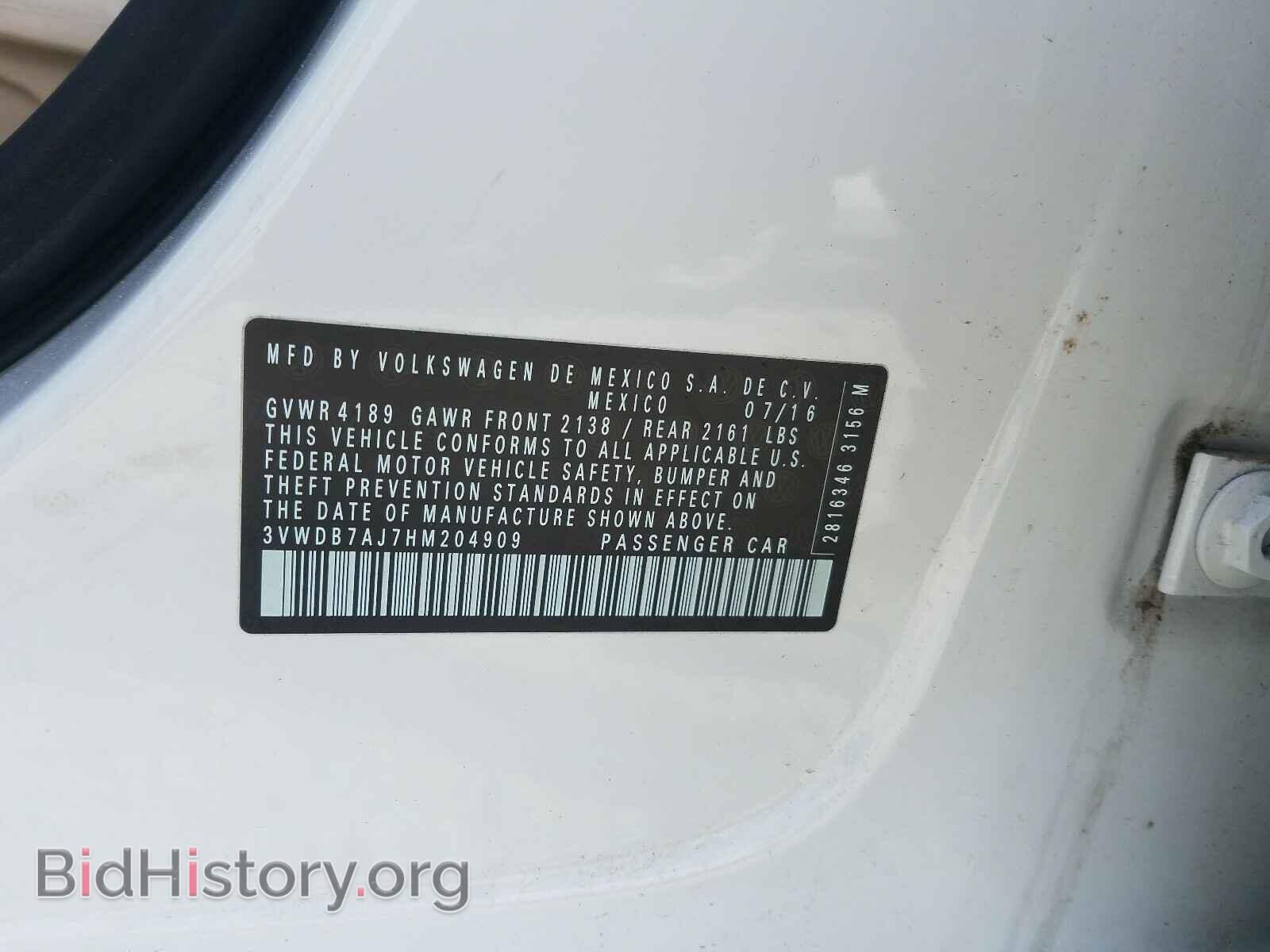 2017 VOLKSWAGEN JETTA - VIN: 3VWDB7AJ7HM204909 - Фото 10