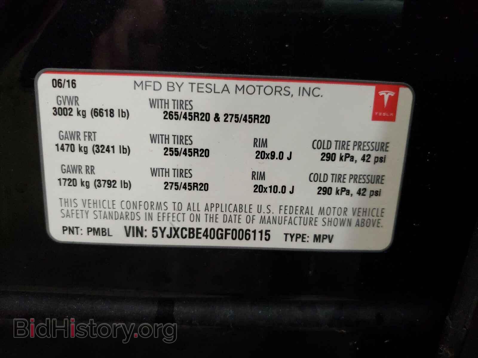 2016 TESLA MODEL X - VIN: 5YJXCBE40GF006115 - Photo 10