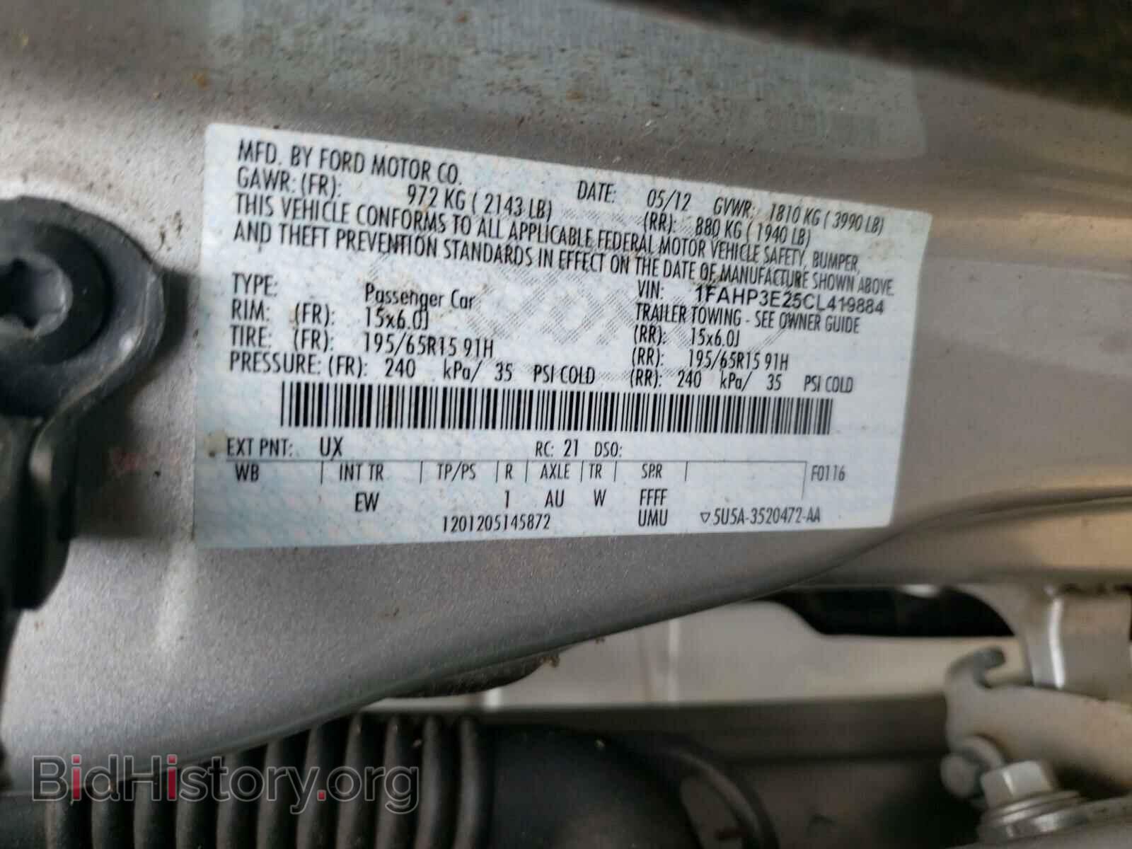 2012 FORD FOCUS - VIN: 1FAHP3E25CL419884 - Фото 10